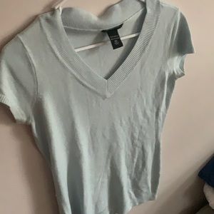 Light blue short sleeve sweater